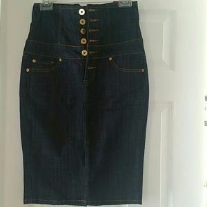 Denim High Waisted Skirt